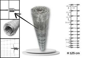 Plasă înnodată înălțime 125cm 13fire 2.0+2.8mm 50m