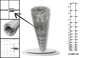 Plasă înnodată înălțime 160cm 15fire 2.0+2.8mm 50m