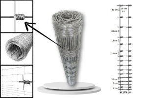 Plasă înnodată înălțime 175cm 16fire 1.6+2.0mm 50m