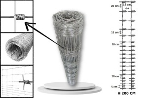 Plasă înnodată înălțime 200cm 19fire 1.6+2.0mm 50m