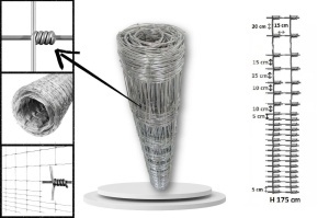 Plasă înnodată înălțime 175cm 23fire 1.6+2.0mm 50m deasă