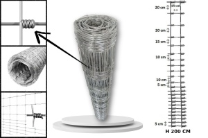 Plasă înnodată înălțime 200cm 23fire 1.8+2.2mm 50m