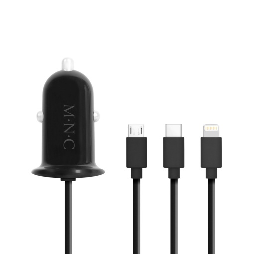 Adaptor 3 în 1 pentru Bricheta Auto și USB, Compatibil Universal, Încărcare Rapidă, Cablu Anti-Încolăcire, Extensibil - Negru