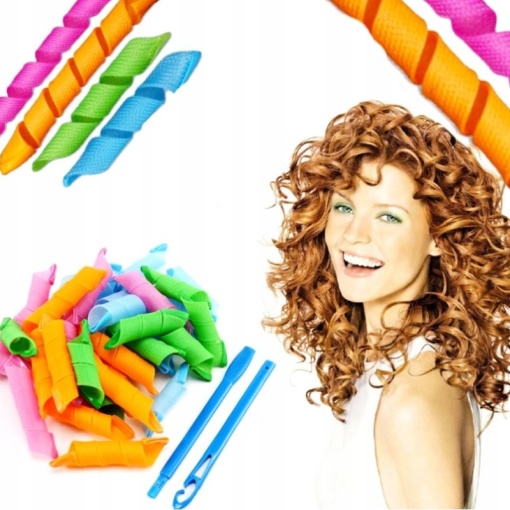 Bigudiuri Spiralate Magic Leverag pentru Bucle Maxi - Ușor de Utilizat, pentru Păr Scurt și Lung, Set de 18 Elemente