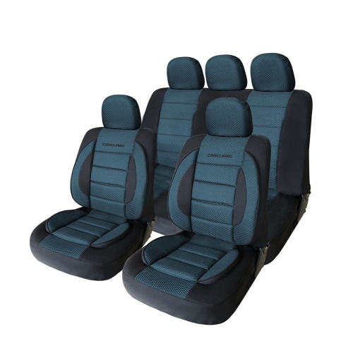 Huse Scaune Auto Universale Premium CARGUARD, Albastru+Negru, Design Elegant, Protecție Confortabilă, Instalare Ușoară