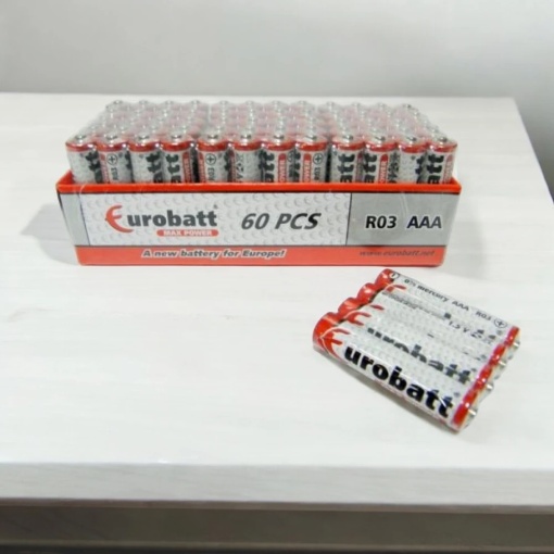 Set 4 x Baterii EuroBatt Max Power R3 – Durată Lungă de Viață, Performanță Înaltă pentru Dispozitive Zilnice