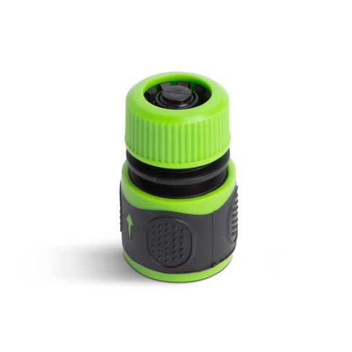 Conector Furtun Cauciucat 1/2 Inch cu Functie STOP și Conectare Rapidă - Verde/Negru, Rezistent la Scurgeri, Ușor de Instalat, 5.5 x 3.6 x 3.6 cm