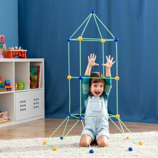 Kit de Construcție Fort 155 Piese Fosforescent - Stimulează Imaginația și Creativitatea Copilului