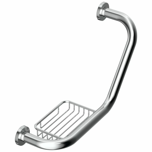 Maner Tip Bara de Susținere cu Suport pentru săpun, din alamă sanitară cromată 42 x 23 x 12 cm