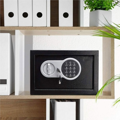 Seiful Digital Electronic HG-03855 din Oțel - Acces Dual, Robustețe, Finisaj Negru