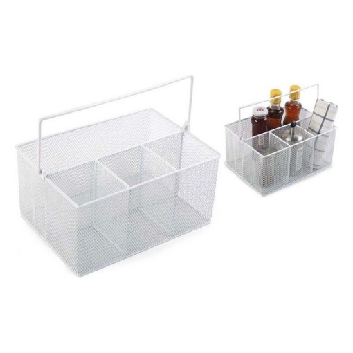Organizator Metalic Multifunctional Alb 25 X 18 X 12 CM