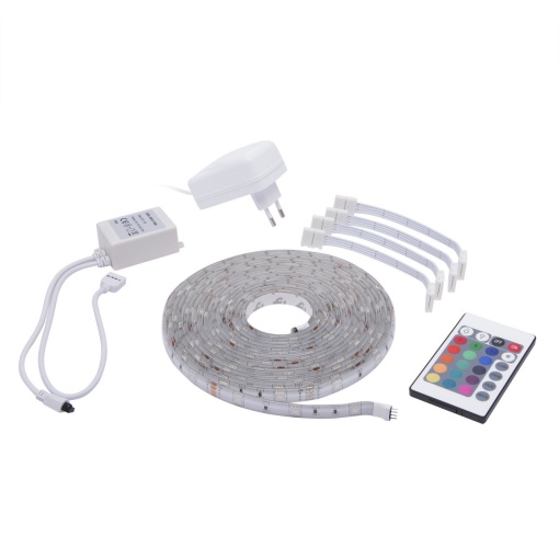 Set Banda LED RGB, 5m, Rezistent la Apă IP65, Control la Distanță, Iluminare Decorativă și Ambientală, 420lm/m – Flexibil și Adaptabil