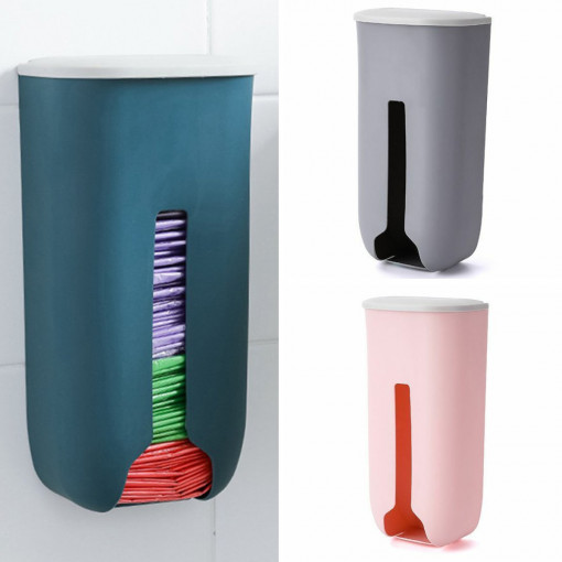 Cutie de Depozitare pentru saci de gunoi si saci de plastic - Organizator si Dispenser ( Albastru )
