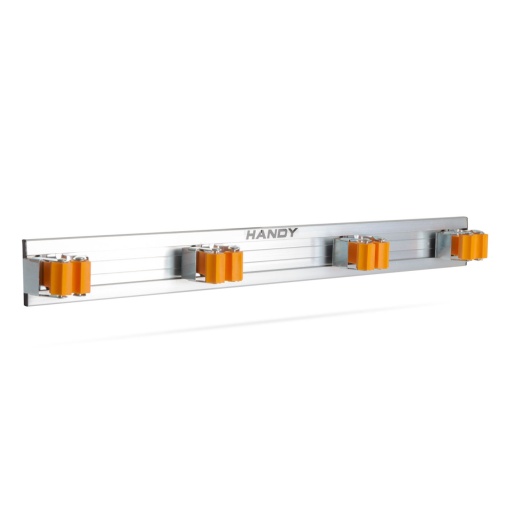 Suport Universal de Perete pentru Ustensile și Scule, Aluminiu și Cauciuc, 480x50x45mm - Organizator Elegant și Durabil, Gri
