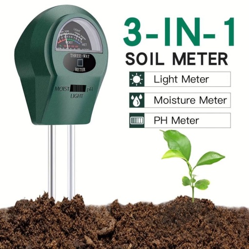 Masurator Digital 3-în-1 pentru Aciditate și Umiditate Sol: Metru PH, Metru Umiditate și Expunere – Ideal pentru Grădinărit și Agricultură