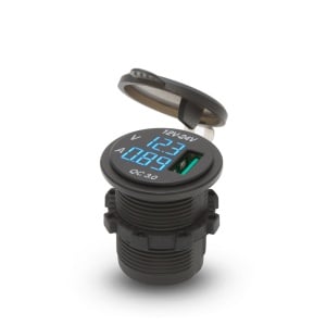 Adaptor USB Integrat pentru Vehicule cu Voltmetru și Ampermetru, Montare Simplă, Indicator LED, Protecție Cauciuc, Compatibil 12/24V - Eficiență și Securitate - Img 1