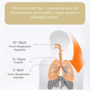 Aparat Portabil Aerosoli BBK®, Nebulizator Profesional si Ultra Silentios, Pentru Copii si Adulti, Tehnologie Mesh