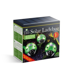 Buburuza Solară - Verde - 14,5 x 12 x 6 cm - 6 LED-uri Alb Cald - Img 3