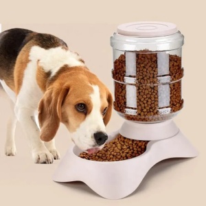 Dispenser automat de hrană pentru animale Herzberg, 3.5L, cu recipient transparent, anti-alunecare, simplu de utilizat - Img 2