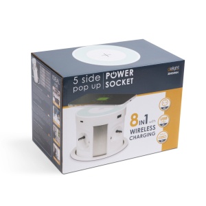 Distribuitor Prize Pop-Up Multifuncțional: 4 Prize, Încărcător Wireless, 2xUSB, 2xType-C, Alb - Img 2