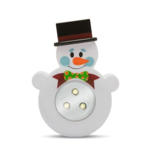Lampă de Veghe "Om de Zăpadă" cu LED – Soluție Ideală pentru Confort Nocturn Copii, Funcționare pe Baterii AAA, Decorativă, Diametru 10 cm - Img 2
