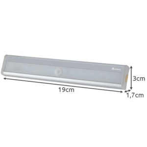 Lampă LED cu Senzor de Mișcare - Bandă Autocolantă Sub-Dulap sau Magnet, Iluminare Eficientă și Versatilă, 80 Lumeni, Alimentare cu Baterii - Img 3