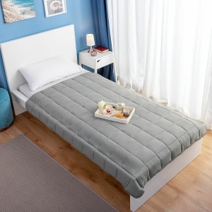 Pătură cu Greutăți Ergonomică pentru Relaxare Profundă și Somn Odihnitor - 120 x 180 cm, Poliester Moale cu Perle de Sticlă, Design Modern, Gri