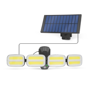 Proiector Solar cu Senzor de Mișcare - 8 LED-uri COB Extra Luminose, Panou Solar cu Cablu, Iluminare 360°, Protectie IP65, Telecomanda Inclusa, Ideal pentru Terase, Garaje, Intrări - Img 2