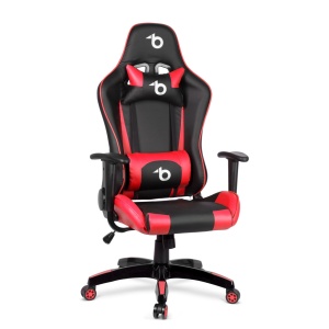 Scaun de gaming ergonomic cu suport lombar și gât, înălțime reglabilă, negru/roșu Puncte cheie: - Img 3