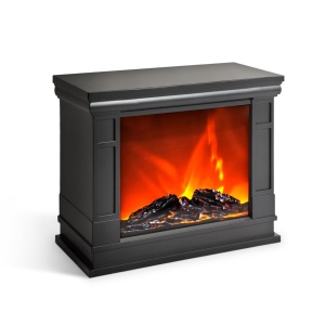 Șemineu cu efect de flacără LED pe baterii - Design realist, portabil, sigur, 25x12x20 cm - Img 2
