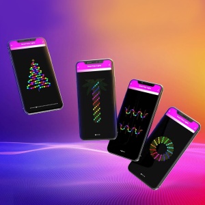 Șir de lumină inteligentă RGB 50 LED-uri, 5m, control Wi-Fi și Bluetooth, compatibil Alexa & Google Home, utilizare interior/exterior, efecte luminoase personalizabile - Img 2