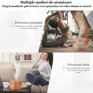 Umidificator Ultrasonic Profesional BBK®, cu Difuzor Pentru Uleiuri Esențiale, 7 Culori Interschimbabile si Telecomanda - Img 6