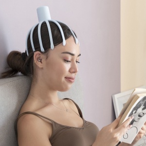 Aparat Masaj Electric Reîncărcabil 360° - Design Ergonomic, 3 Moduri, Hands-Free, Ușor, Portabil, Albastru