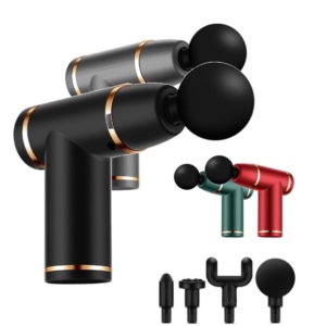 Set Aparat Pentru Masaj Profesional BellFyd®, Tip Pistol, cu Acumulator 2500mAh, Rosu