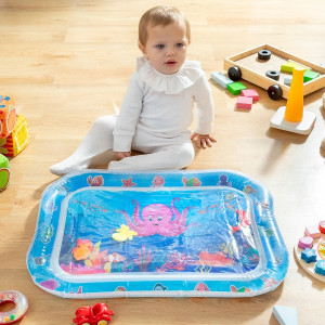 Covorașul pentru jocuri gonflabil cu apă pentru bebeluși îmbunătățește starea de bine a copilului și dezvoltă abilitățile cognitive și motorii. Fabricat din materiale de calitate și potrivit pentru copii cu vârsta cuprinsă între 6 luni și 5 ani. Cumpărați