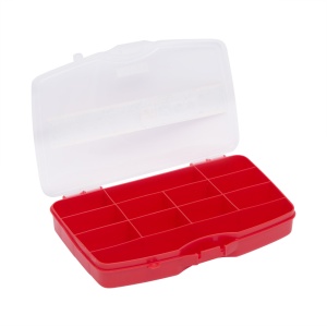Cutie de Sortare pentru Accesorii din Plastic cu Capac Transparent și Cleme de Închidere Sigură - 258x160x40mm, 12 Compartimente Fixe - Img 2