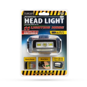 Lampă de Cap COB LED PHENOM, Rezistentă la Apă, Cu Acumulator Li-Ion, Senzor de Mișcare, 700 Lumeni, Ideală pentru Ciclism și Speologie - Img 4