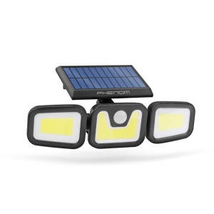 Lampa Proiector de Perete cu Detector de Mișcare, Trei LED-uri COB Rotative, Panou Solar Eficient, IP65 - Img 2