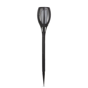 Lampa Solara LED cu Efect de Flacara - Model Negru Mat, Fixare în Sol, Panou Solar, Economica, Pornire/Oprire Automata, 360° Iluminare, 12 LED-uri - Ideală pentru Grădină și Ambianță Interioară - Img 3