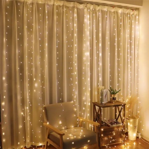 Lumină LED Pentru Craciun, Instalatie de Perdea, 8 Moduri de iluminare, potrivite pentru dormitor, interior, exterior, nunți, petreceri. - Img 1