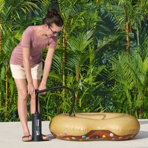 Pompă manuală pentru piscine și plajă - Umflare rapidă cu flux de aer dublu - 37 cm, 1300 cmc, cu 3 supape incluse - Img 2