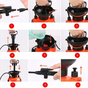 Pulverizator de presiune manual pentru grădină cu lance lungă și curea, capacitate 5L, 8L, 10L - Img 6