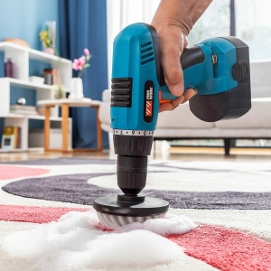 Set Perii de Curățare pentru Bormașină, 5 Unități - Detașabile, Multifuncționale, pentru Baie și Bucătărie, Gri și Negru, Prindere Hexagonală de 1/4