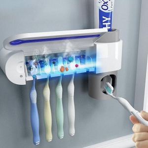 Suport si Dozator Pentru Periute si Pasta de Dinti cu Functie de Sterilizare Antibacteriala cu Lumina UV - BellFyd