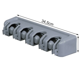 Suport Universal pentru Ustensile și Accesorii de Curățenie cu Agățătoare Reglabile și Cârlige Suplimentare, Gri, 34.5cm x 6cm - Organizator Multifuncțional pentru Bucătărie, Utilități și Pescuit - Img 4