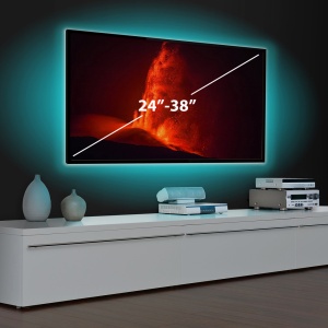 Bandă LED SMART Bluetooth, Iluminare Ambientală TV 24”-38” SunShine - Personalizare Culoare, Telecomandă, Ușor de Instalat - Img 2