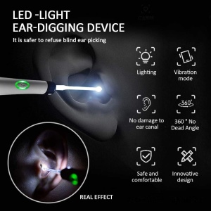 Curățător de urechi cu LED vibrant, 4 capete, extragere eficientă a cerumenului, iluminare, vibrație 12000 rpm - Img 3