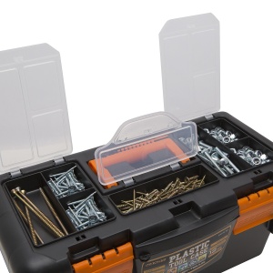Geantă din Plastic Rezistent pentru Scule - Depozitare Sigură și Organizată, 400x220x180 mm, Compartimente Detasabile, Închidere cu Lacat - Img 3