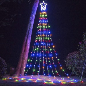 Instalație MULTICOLORA Luminoasă Crăciun cu Stea Luminoasa pentru Exterior - Interior - Img 1