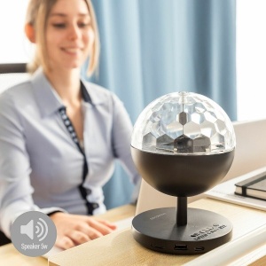 Proiector LED Reîncărcabil cu Difuzor Bluetooth Multicolor, Portabil, cu Rotație 360°, Telecomandă, Slot USB și TF - Ideal pentru Petreceri și Sărbători - Img 2